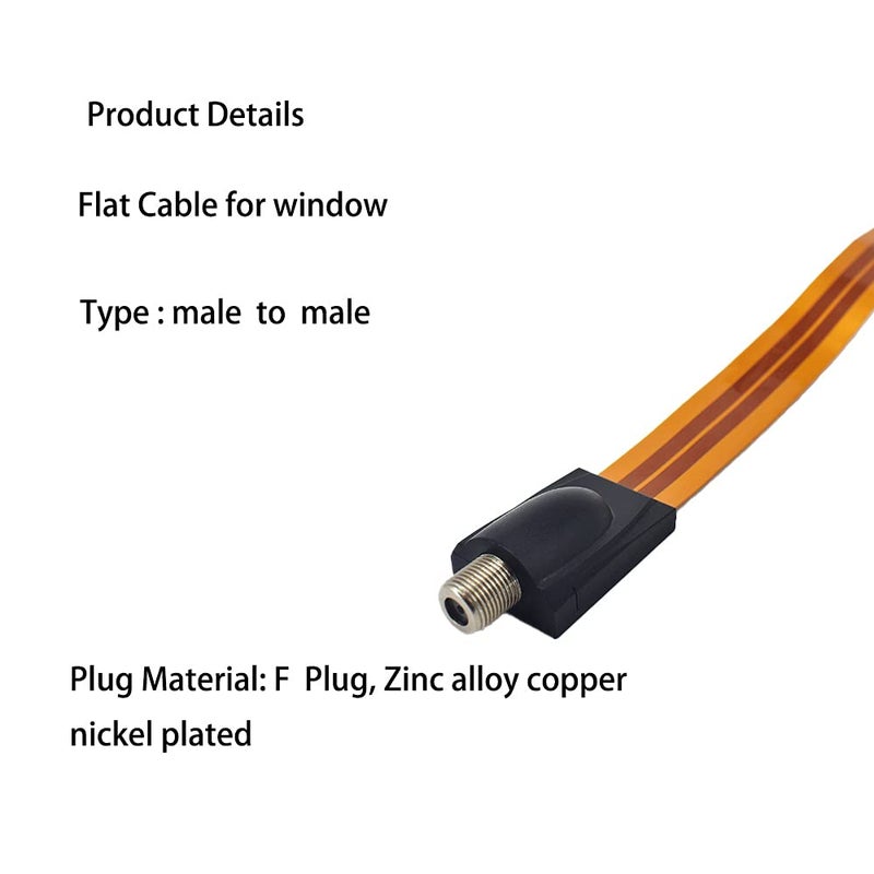 OSFTBVT Flat Coaxial RG6 F Type Jumper Cable for Windows and Doors Coax Cable Compatible with TV Antenna 1 Pack - Image 5